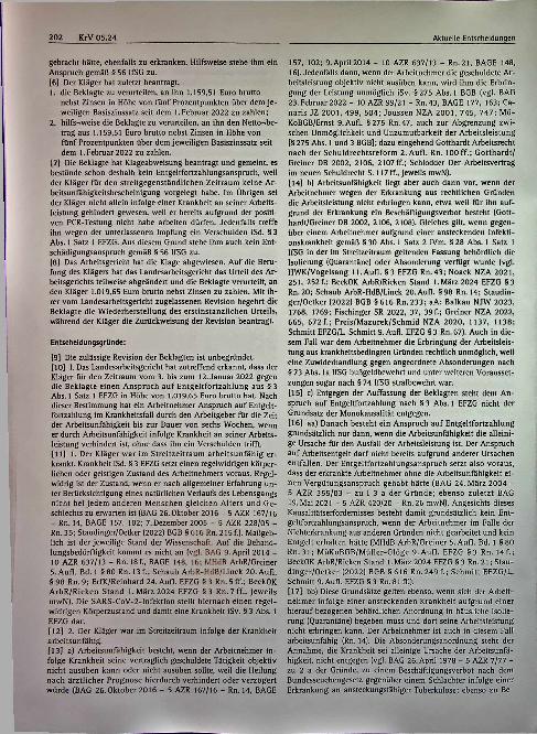 Vorschauseite 2: Aktuelle Entscheidungen: Entgeltfortzahlung im Krankheitsfall - symptomlose SARS-CoV-2-Infektion