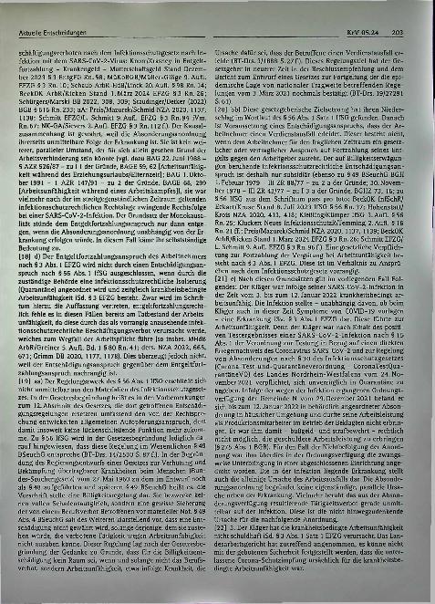 Vorschauseite 3: Aktuelle Entscheidungen: Entgeltfortzahlung im Krankheitsfall - symptomlose SARS-CoV-2-Infektion