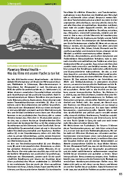 Vorschauseite 1: Planetary Mental Health – Was das Klima mit unserer Psyche zu tun hat