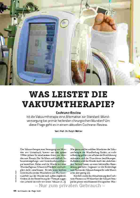 Vorschauseite 1: WAS LEISTET DIE VAKUUMTHERAPIE?