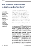 Vorschauseite 1: Wie kommen Innovationen in das Gesundheitssystem?
