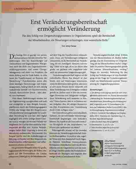 Vorschauseite 1: Erst Veränderungsbereitschaft ermöglicht Veränderung.