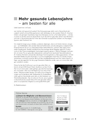 Vorschauseite 1: Mehr gesunde Lebensjahre – am besten für alle