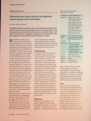 Vorschauseite 1: Wöchentliches Insulin efsitora ist täglichem Insulin glargin nicht unterlegen