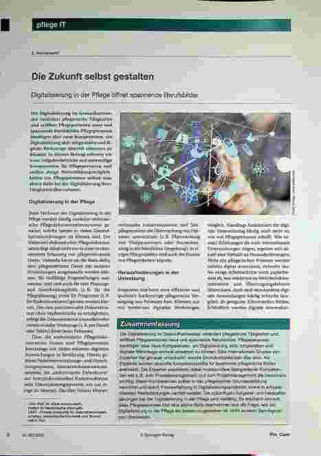 Vorschauseite 1: Die Zukunft selbst gestalten: Digitalisierung in der Pflege öffnet spannende Berufsbilder.