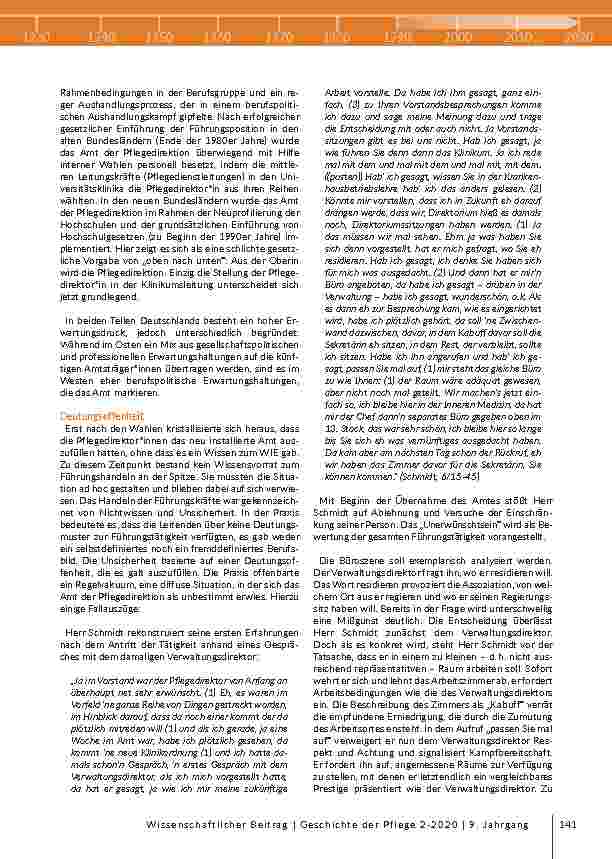 Vorschauseite 4: Die ersten Pflegedirektor*innen: Eine Balance zwischen Legitimation und Anerkennung