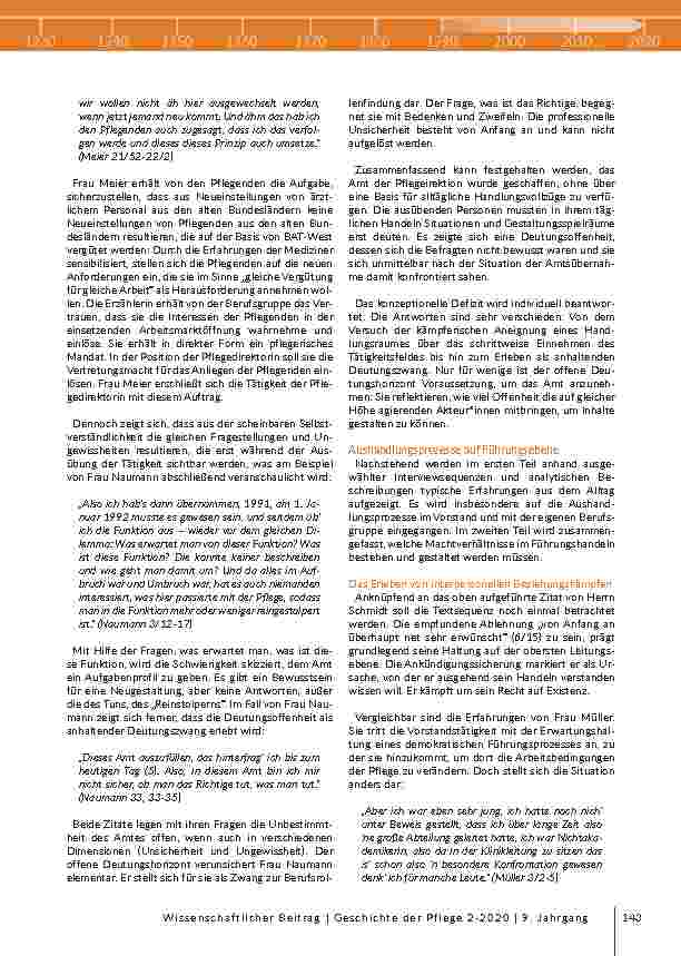 Vorschauseite 6: Die ersten Pflegedirektor*innen: Eine Balance zwischen Legitimation und Anerkennung