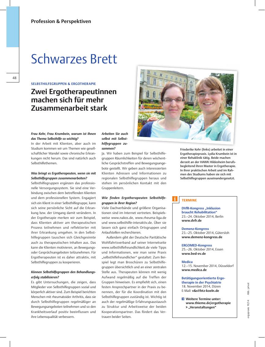 Vorschauseite 1: Schwarzes Brett