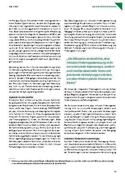 Vorschauseite 4: Inklusives SGB VIII auf dem Weg – Deutscher Verein setzt Impulse für die Reform der Kinderund Jugendhilfe