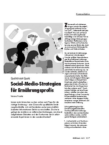 Vorschauseite 1: Qualität statt Quark Social-Media-Strategien für Ernährungsprofis