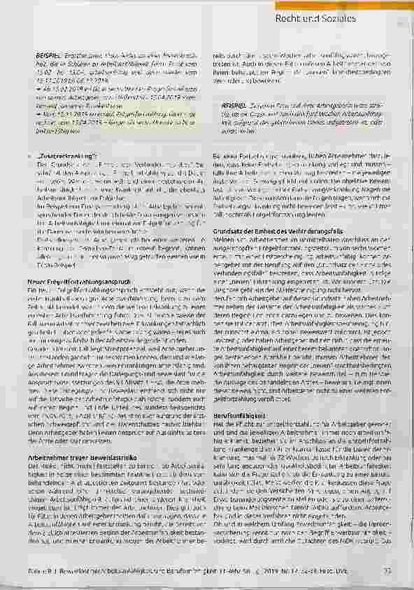 Vorschauseite 2: Beweislast bei Arbeitsunfähigkeit und Berufsunfähigkeit