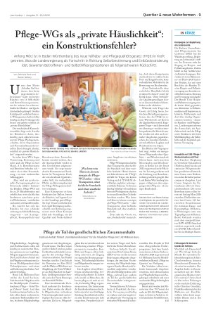 Vorschauseite 1: Pflege WGs als „private Häuslichkeit“: ein Konstruktionsfehler?
