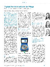 Vorschauseite 1: Digitale Transformation in der Pflege: Eine VFP-Kommission unterstützt Pflegefachpersonen.