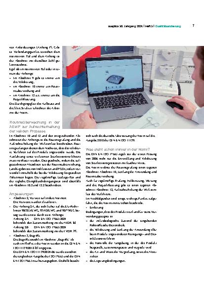 Vorschauseite 2: Neues aus dem Normenwerk Routinekontrolle und Validierung von Sterilisationsprozessen