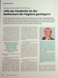 Vorschauseite 1: "Mit der Pandemie ist der Stellenwert der Hygiene gestiegen."