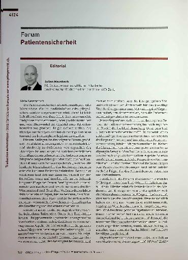 Vorschauseite 1: Patientensicherheit