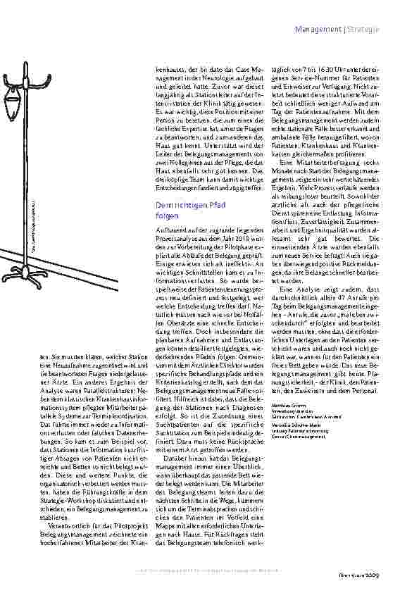 Vorschauseite 2: Belegungsmanagement Bitte ein Bett