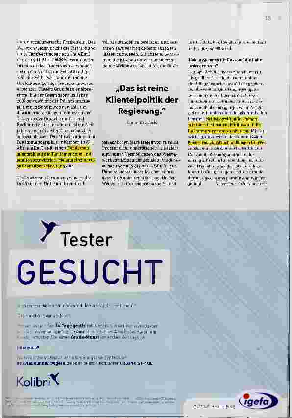 Vorschauseite 2: „Das Gesetz ist in großen Teilen überflüssig“