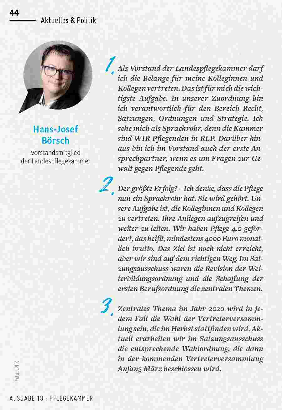 Vorschauseite 5: WAS DIE 9 VORSTÄNDE FÜR 2020 PLANEN