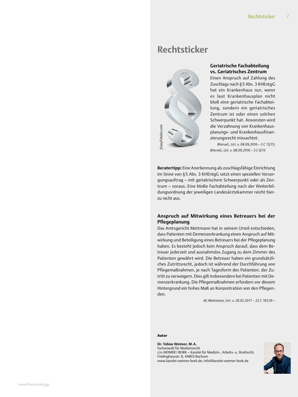 Vorschauseite 1: Rechtsticker