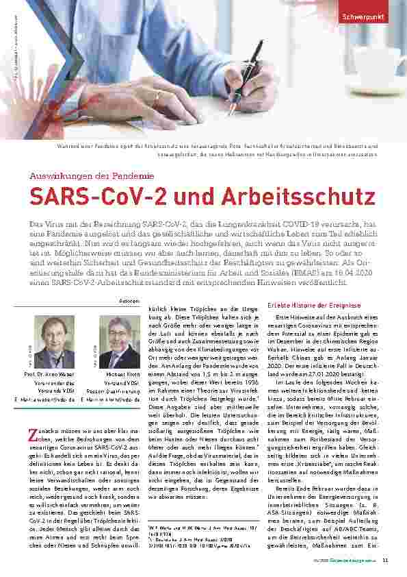 Vorschauseite 1: Auswirkungen der Pandemie SARS-CoV-2 und Arbeitsschutz