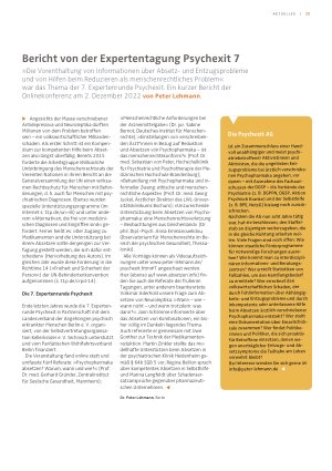 Vorschauseite 1: Bericht von der Expertentagung Psychexit 7