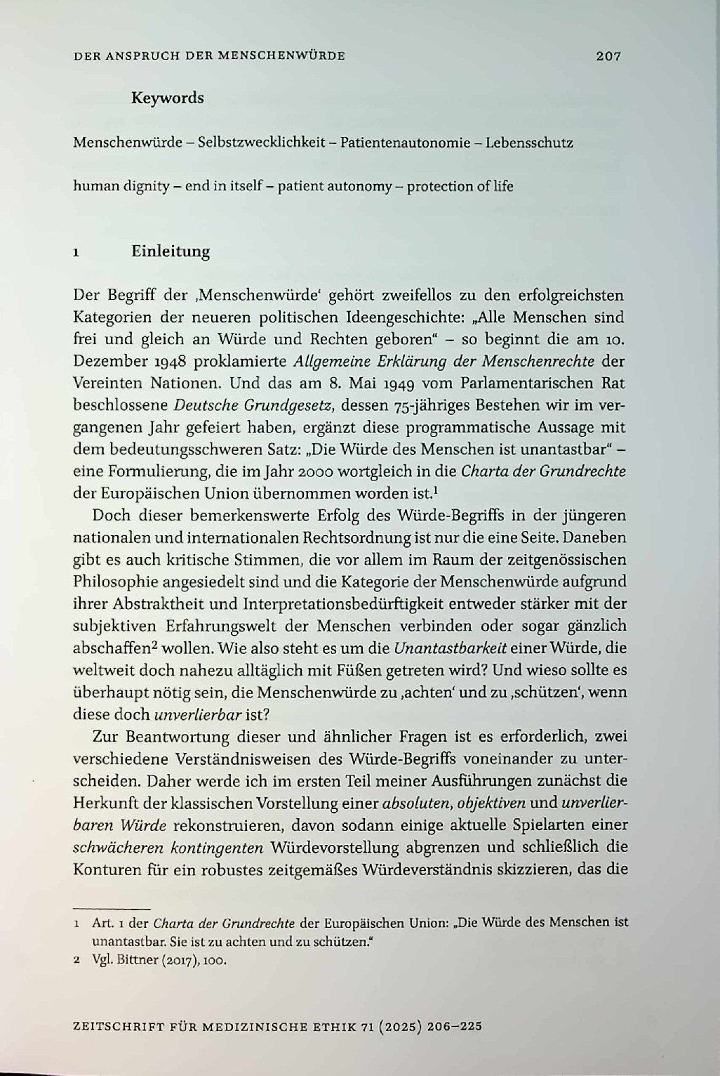 Vorschauseite 2: Der Anspruch der Menschenwürde und ihre Bedeutung für die medizinische Praxis