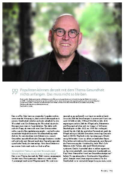 Vorschauseite 2: "Wir brauchen andere Kostenund Versorgungsstrukturen“