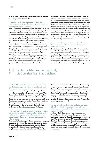 Vorschauseite 3: "Wir brauchen andere Kostenund Versorgungsstrukturen“