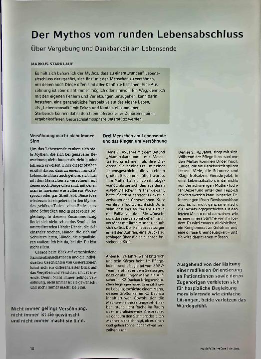 Vorschauseite 1: Der Mythos vom runden Lebensabschluss: Über Vergebung und Dankbarkeit am Lebensende