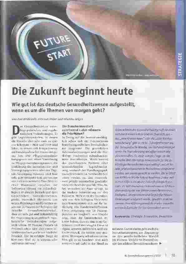 Vorschauseite 1: Die Zukunft beginnt heute.