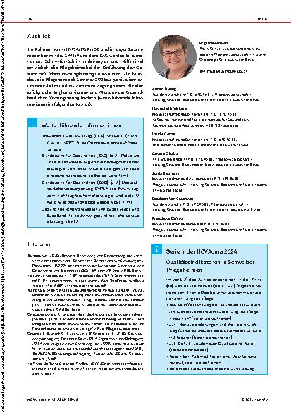Vorschauseite 4: Selbstbestimmtes, würdevolles Sterben im Pflegeheim: Messung der Gesundheitlichen Vorausplanung (GVP) als Qualitätsindikator