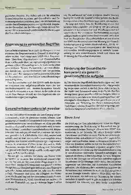 Vorschauseite 3: Gesundheitskompetenz - Eine Übersicht Konzept und Maßnahmen