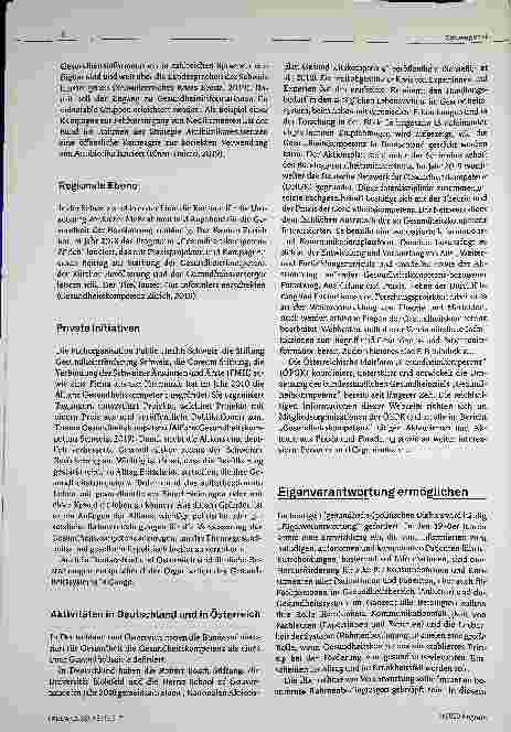 Vorschauseite 4: Gesundheitskompetenz - Eine Übersicht Konzept und Maßnahmen