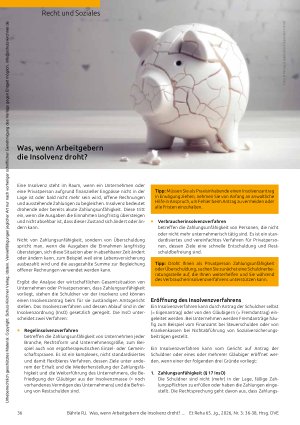 Vorschauseite 1: Was, wenn Arbeitgebern die Insolvenz droht?