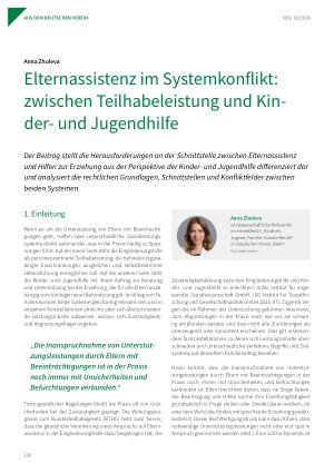 Vorschauseite 1: Elternassistenz im Systemkonflikt: zwischen Teilhabeleistung und Kinderund Jugendhilfe