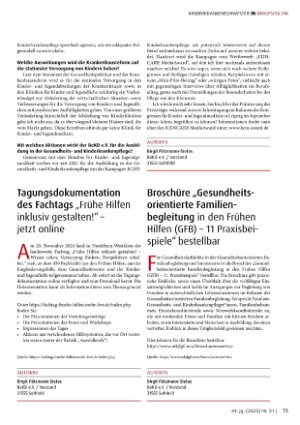 Vorschauseite 2: Fragen an die Vorsitzende des Berufsverbandes Kinderkrankenpflege Deutschland