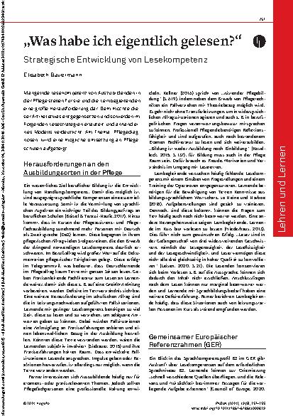 Vorschauseite 1: „Was habe ich eigentlich gelesen?“ Strategische Entwicklung von Lesekompetenz