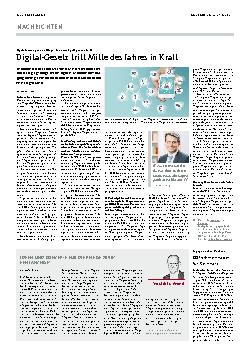 Vorschauseite 1: Digital-Gesetz tritt Mitte des Jahres in Kraft.