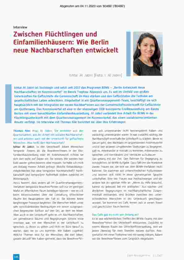 Vorschauseite 1: Zwischen Flüchtlingen und Einfamilienhäusern: Wie Berlin neue Nachbarschaften entwickelt