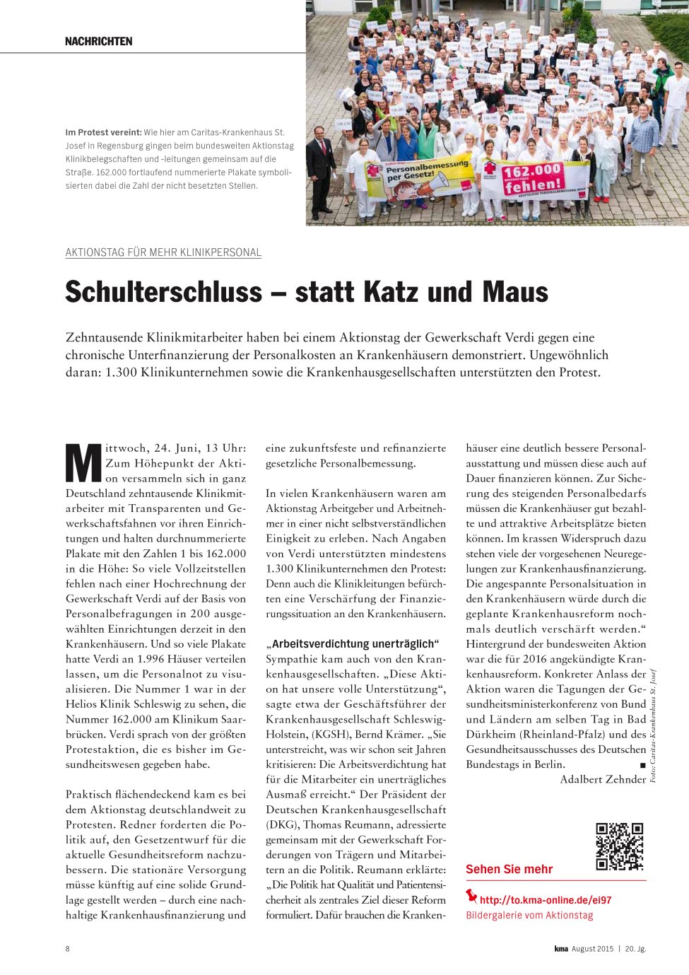 Vorschauseite 1: Schulterschluss – statt Katz und Maus
