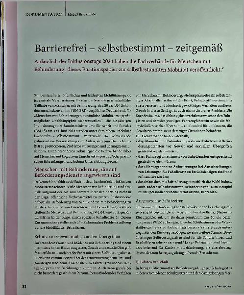 Vorschauseite 1: Barrierefrei - selbstbestimmt - zeitgemäß