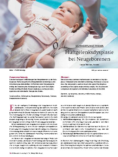 Vorschauseite 1: Hüftgelenksdysplasie bei Neugeborenen
