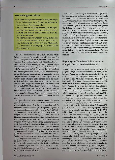 Vorschauseite 2: Eigenständige Leistungsabrechnung durch Pflegefachpersonen. Ein Paradigmenwechsel.