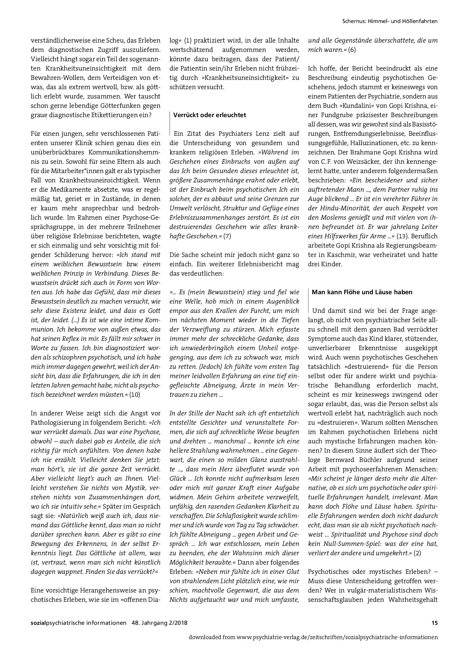 Vorschauseite 3: Himmel- und Höllenfahrten. Was die Psychiatrie damit anfangen könnte
