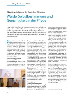 Vorschauseite 1: Würde, Selbstbestimmung und Gerechtigkeit in der Pflege