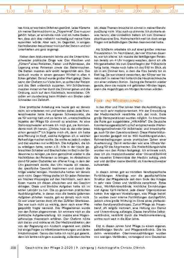 Vorschauseite 2: Von der Kuhmagd zur Professorin: Ein Blick in die Geschichte der Pflege auf der Grundlage der Autobiografie von Christa Olbrich