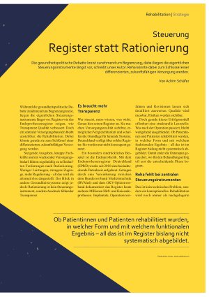 Vorschauseite 2: Steuerung Register statt Rationierung