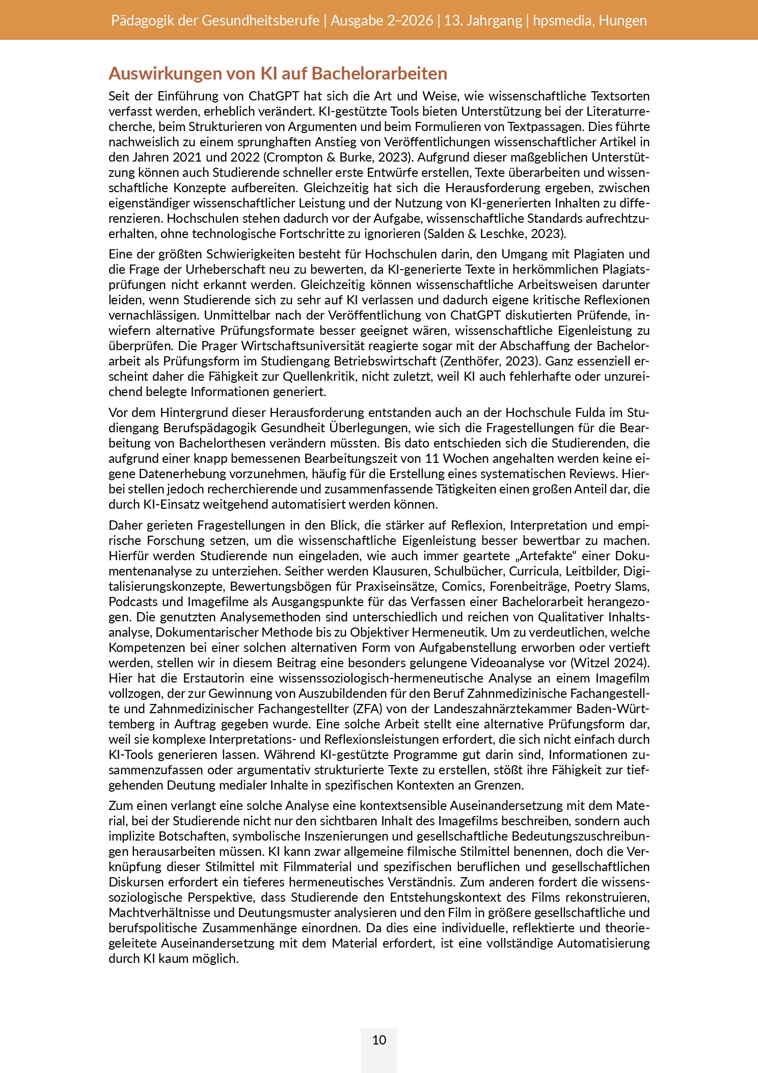 Vorschauseite 2: ChatGPT und akademische Abschlussarbeiten – Potenziale einer Imagefilmanalyse