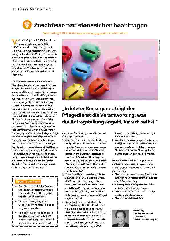 Vorschauseite 1: Zuschüsse revisionssicher beantragen: Was beim § 150 Krankenhausentlastungsgesetz zu beachten ist.